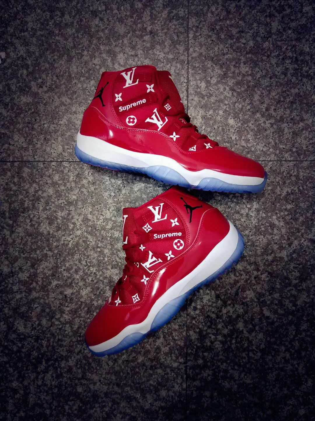 New Women Air Jordan 11 Retro Red White Shoes